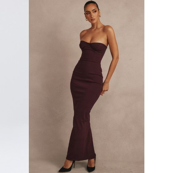 House of CB 'Lucia' Grape Starpless Corset Maxi Dress NWOT - Picture 3 of 8